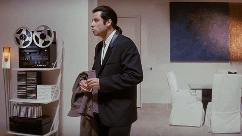 Pulp Fiction Vincent looking confused